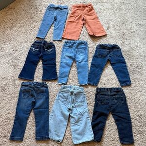 Toddler Girls Denim and Corduroy Pants Set 2T